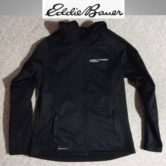 Eddie Bauer black hooded jacket size large aerospace Men's - Picture 1 of 8